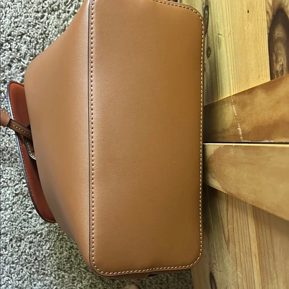 Lauren Ralph Lauren Brown Leather Backpack with Adjustable Straps - Picture 7 of 7